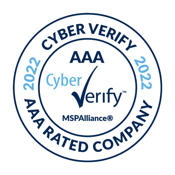 AAA Cyber Verify MSP Alliance AAA Rated Company 2022: Recognized Excellence in Cybersecurity