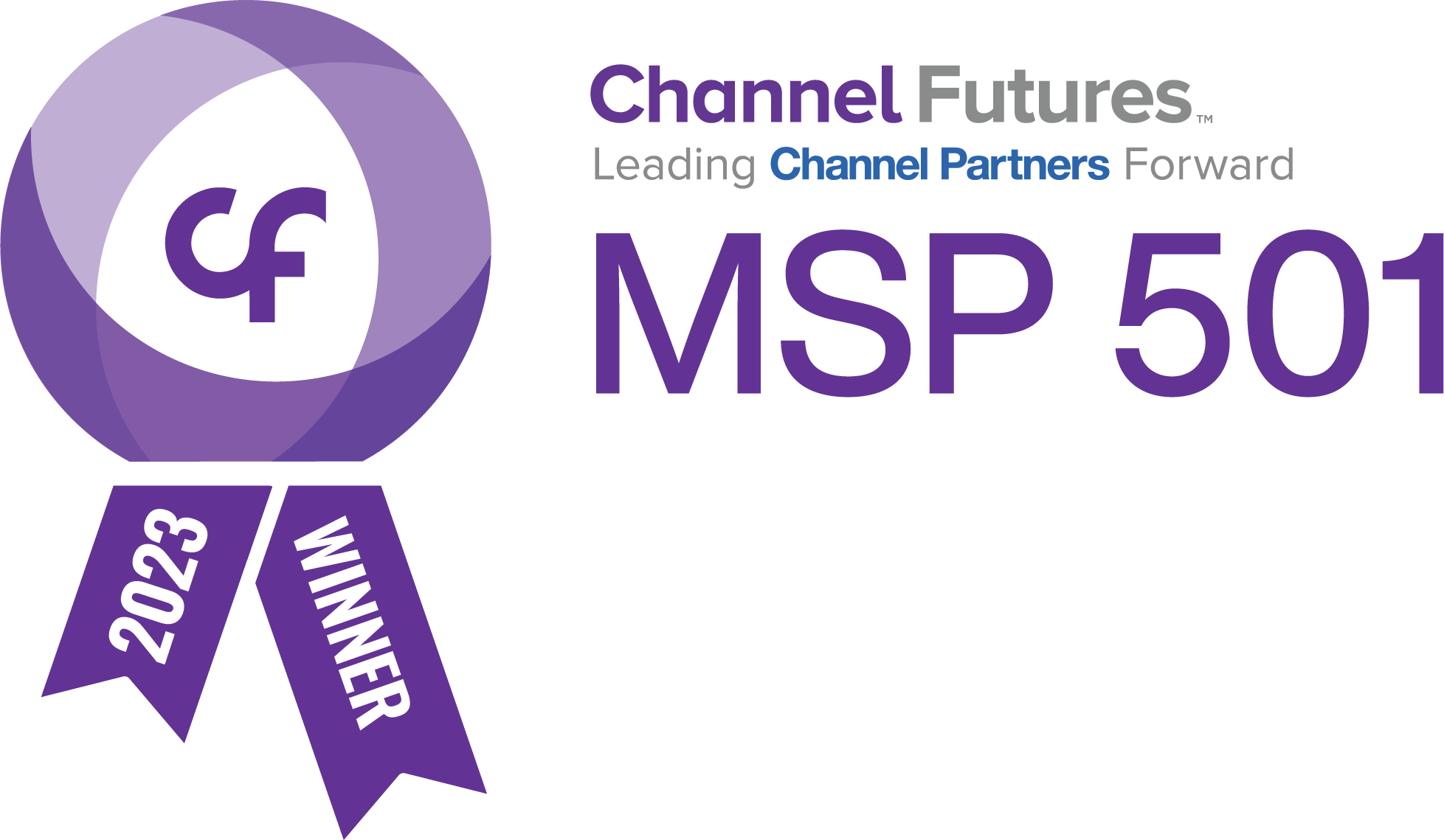 Channel Futures Leading Channel Partners Forward MSP 501 Winner 2023 Logo: Recognized Excellence in Managed Services
